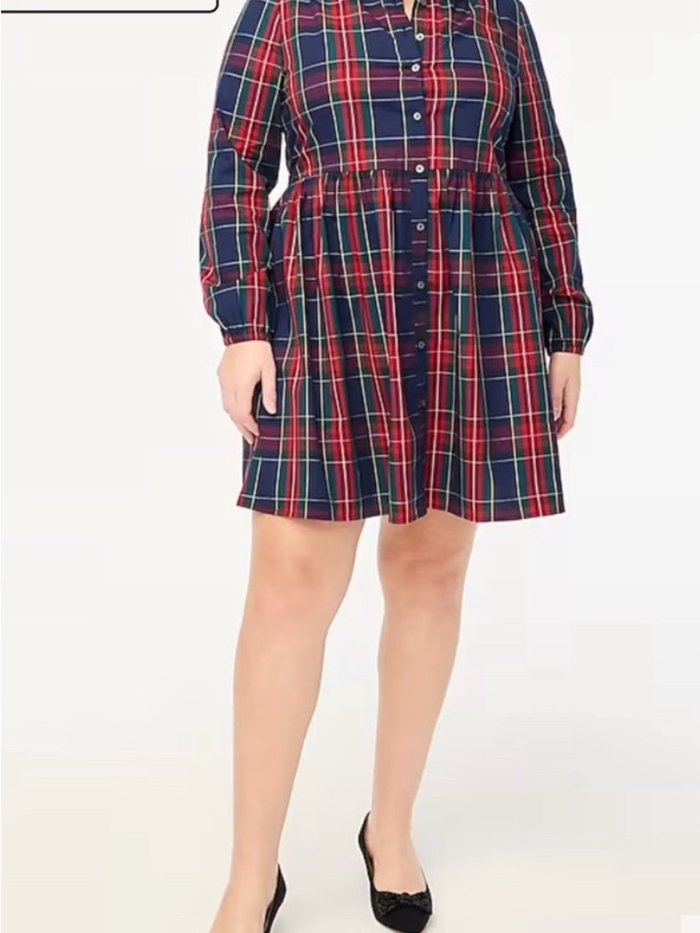 Mini plaid shirt-dress